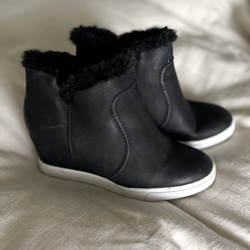 Black- a.n.a, size 8 wedge bootie